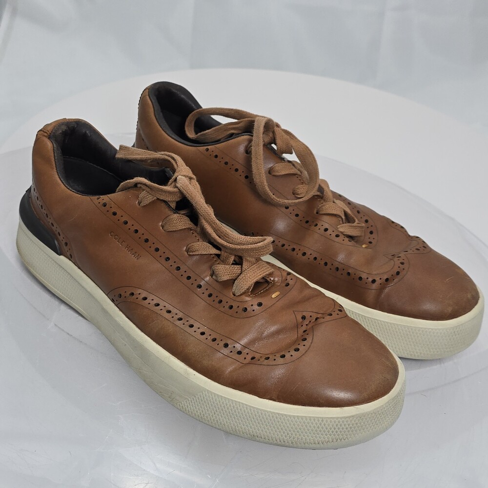 Cole Haan GrandPro Crew Wingtip Sneaker Shoes Men 8.5 Brown C37606 Chunky
